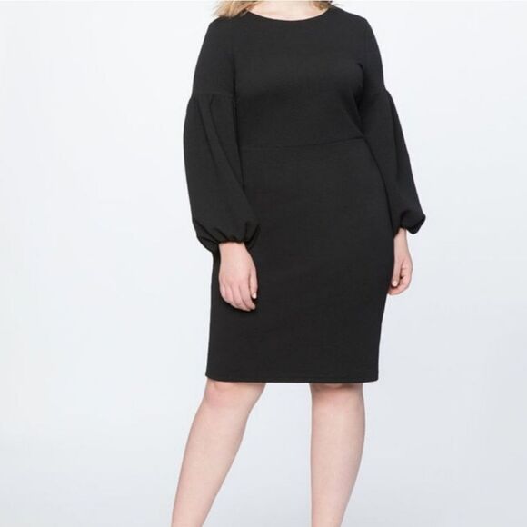 Eloquii Puff Sleeve Bodycon Dress - Picture 1 of 5
